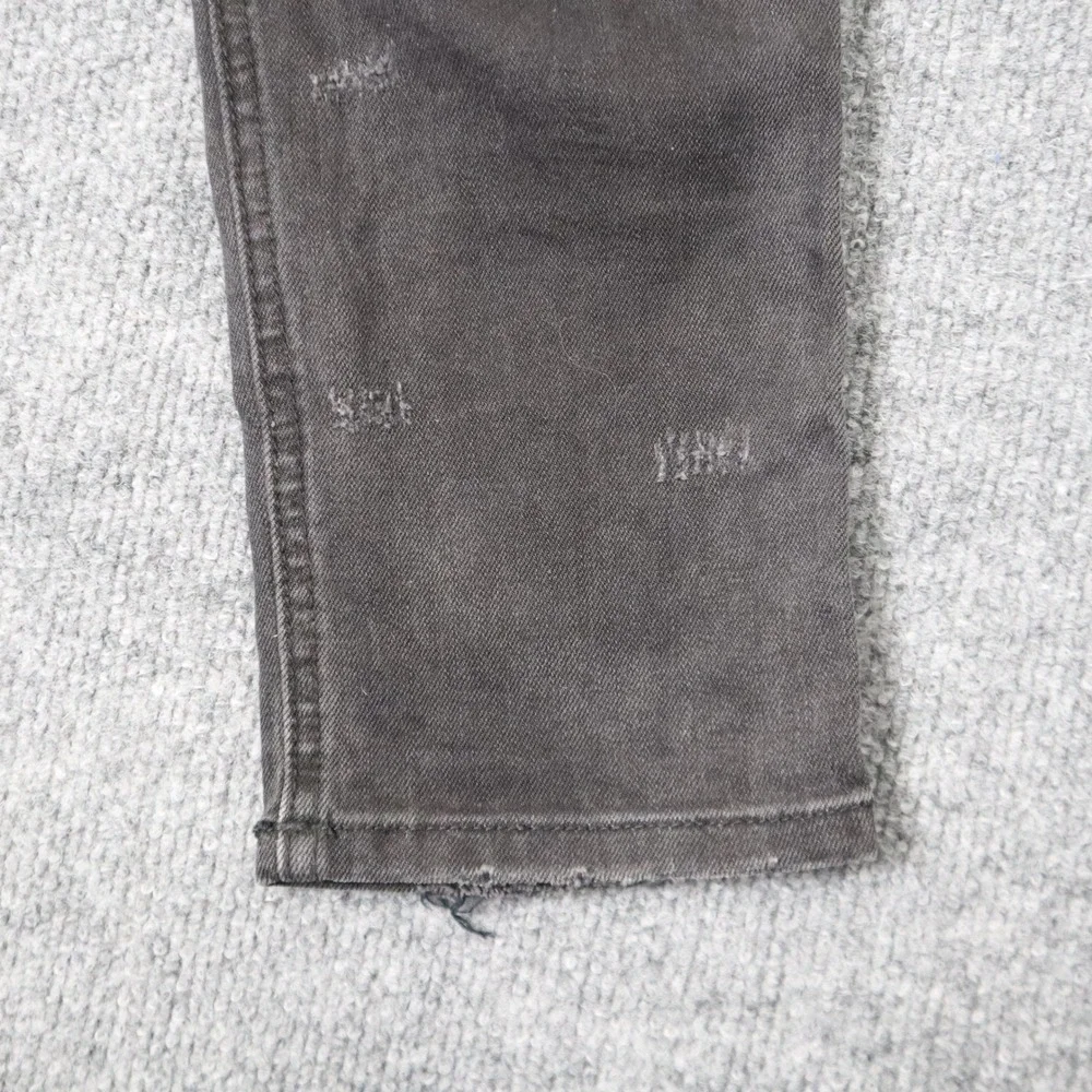 Rock Revival Moto Men Black Distressed Biker Jeans‎ Slim Fit Ribbed Details READ